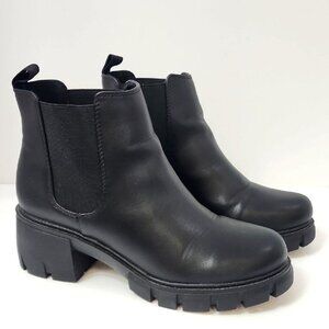 SODA Women's Black Chunky Ankle Boots, Size 9